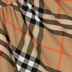 Burberry Baby Girls Beige Cotton Check Skirt SandCheck New