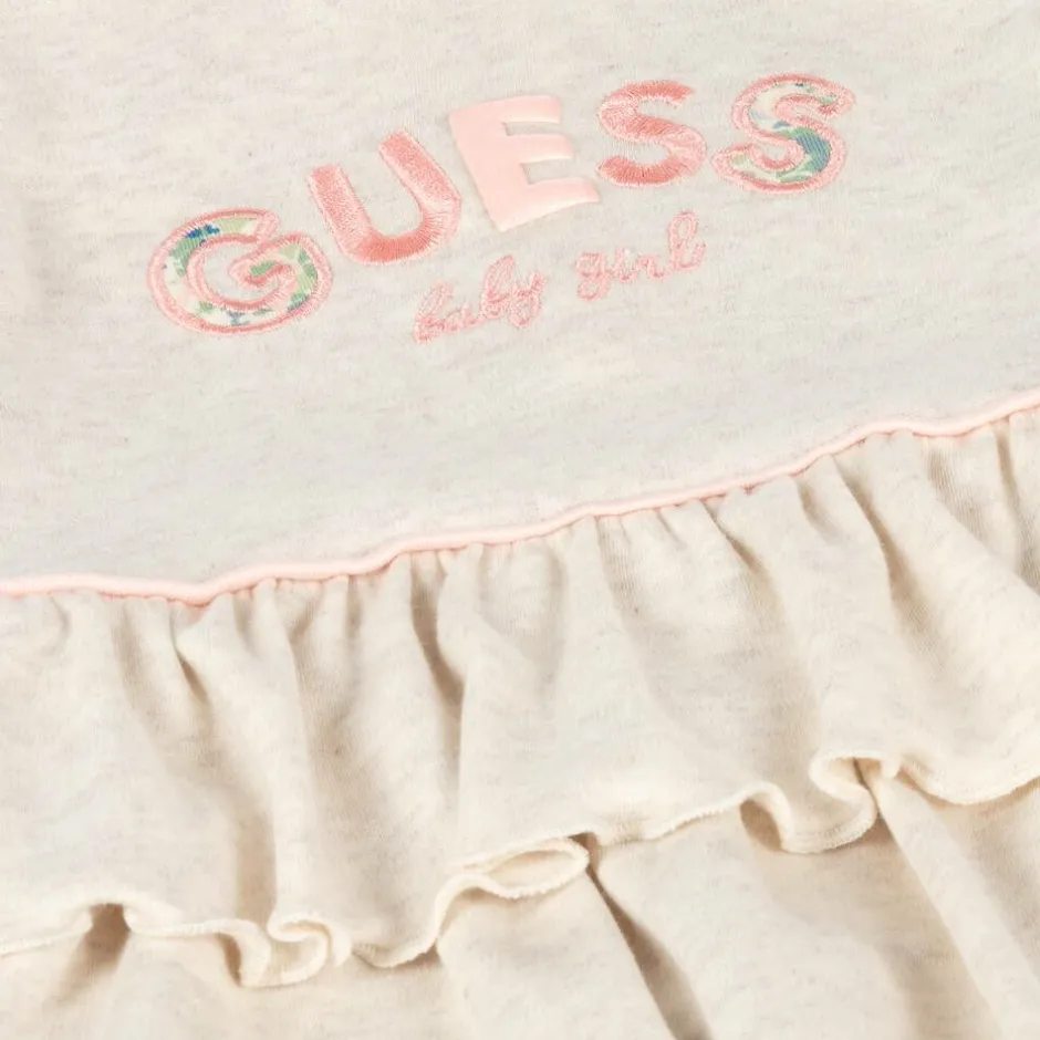 Guess Baby Girls Beige Cotton Dress Hot