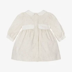Patachou Baby Girls Beige Cotton Floral Dress Clearance