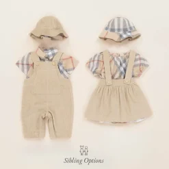 Burberry Baby Girls Beige Cotton Skirt Set PaleStone New