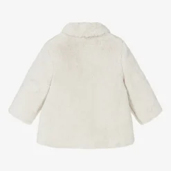 Mayoral Newborn Baby Girls Beige Faux Fur Coat Online
