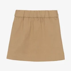 Burberry Baby Girls Beige Pleated Twill Skirt Outlet
