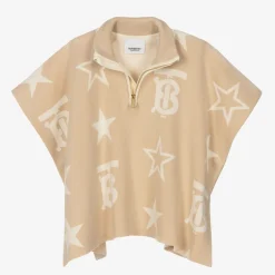 Burberry Baby Girls Beige TB Logo Knitted Cape Best