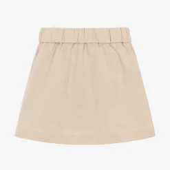 Burberry Baby Girls Beige Twill EKD Skirt PaleStone