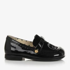Gucci Baby Girls Black Patent Leather Loafers