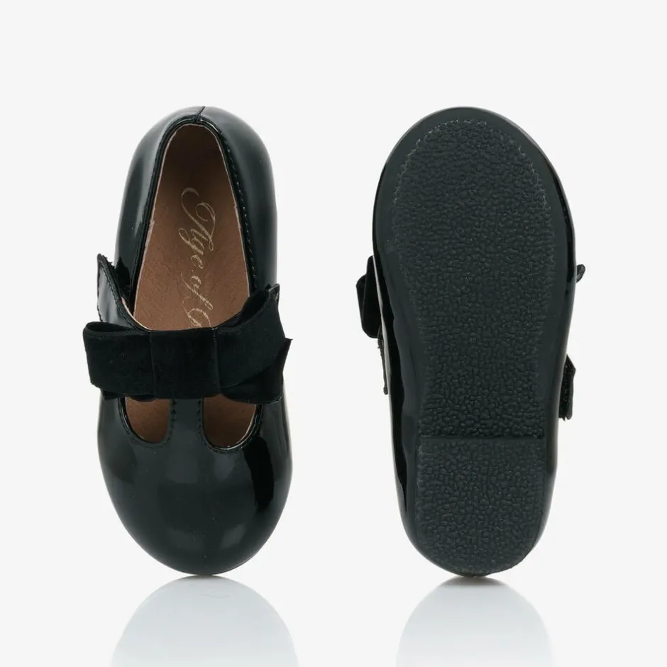 Age of Innocence Baby Girls Black Patent Leather Shoes Clearance