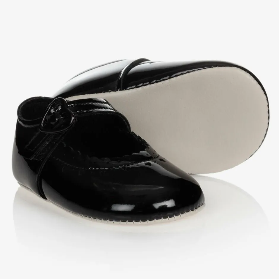 Early Days Baby Girls Black Patent Pre-Walker Shoes New