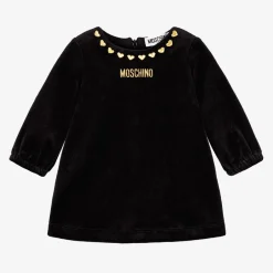 Moschino Baby Baby Girls Black Velour Hearts Dress Best