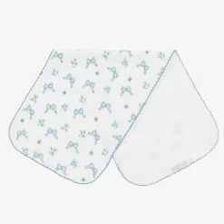 Kissy Kissy Baby Girls Blue Blooming Bows Cotton Burp Cloth (48cm) New