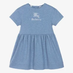 Burberry Baby Girls Blue Cotton Dress Best