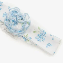 Kissy Kissy Baby Girls Blue Cotton Heavenly Hydrangeas Bib Outlet