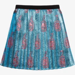 Gucci Baby Girls Blue Metallic Skirt Clearance