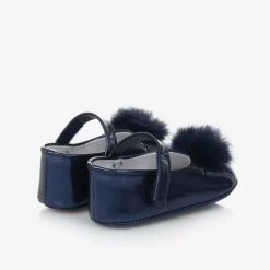 Mayoral Newborn Baby Girls Blue Pom-Pom Pre-Walker Shoes Sale