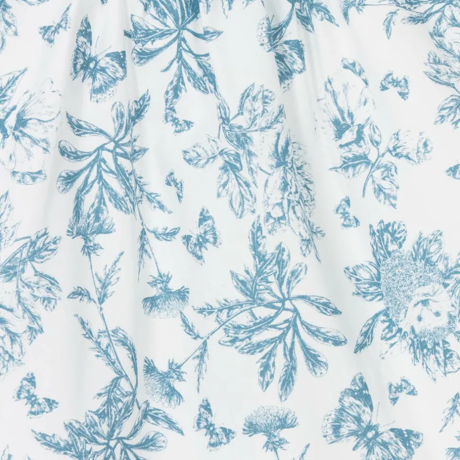 Tartine et Chocolat Baby Girls Blue Toile Du Jouy Cotton Dress Outlet