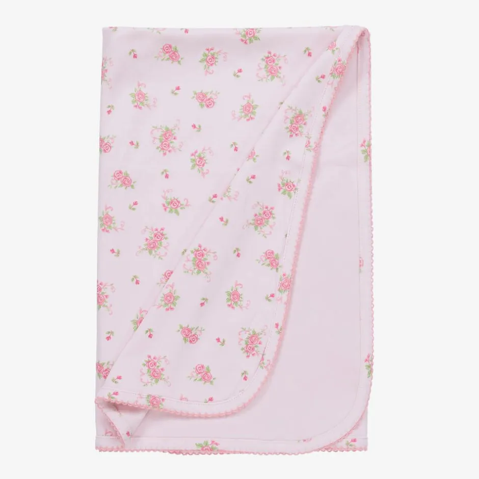 Kissy Kissy Baby Girls Cotton Pink Rose Scrolls Blanket (73cm) Discount