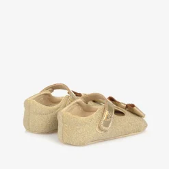 Angels Face Baby Girls Gold Glitter Pre-Walker Shoes