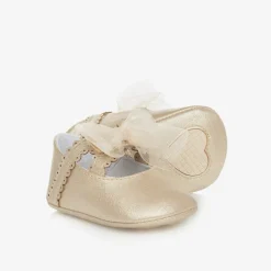 Mayoral Newborn Baby Girls Gold Pre-Walker Shoes Discount