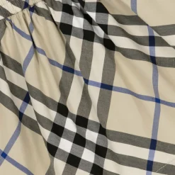 Burberry Baby Girls Grey Check Cotton Skirt Lichen Clearance