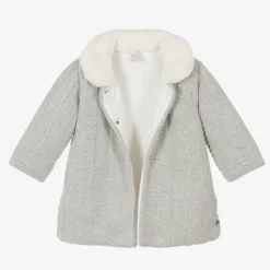 Paz Rodríguez Baby Girls Grey Knitted Coat