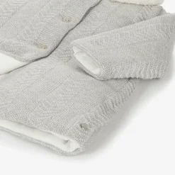 Paz Rodríguez Baby Girls Grey Knitted Coat
