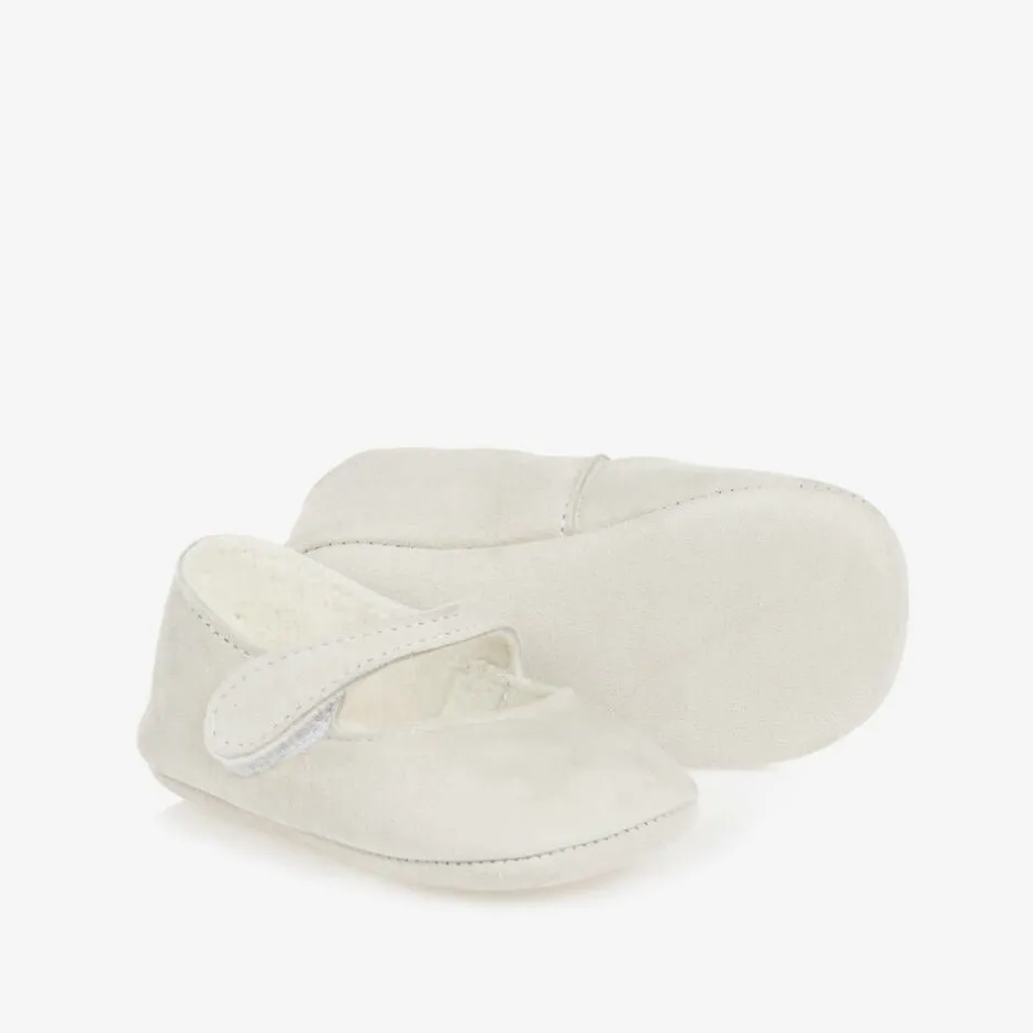 Paz Rodríguez Baby Girls Grey Suede Pre-Walker Shoes