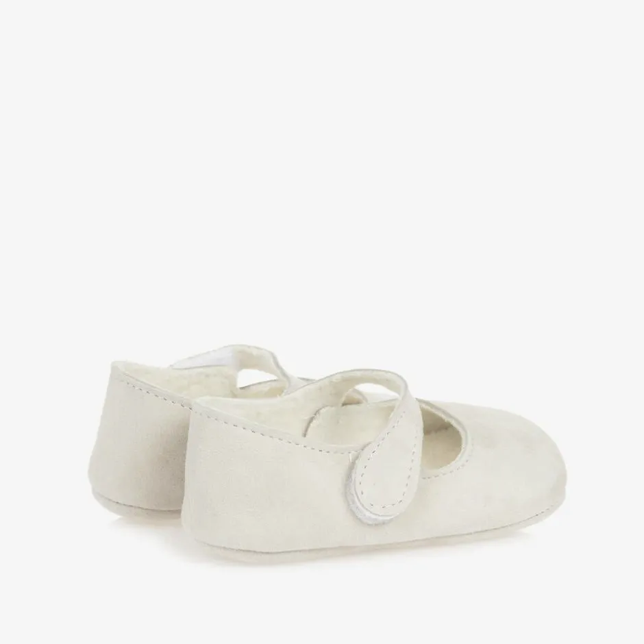 Paz Rodríguez Baby Girls Grey Suede Pre-Walker Shoes