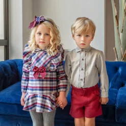 Miranda Baby Girls Grey Tartan Dress Best