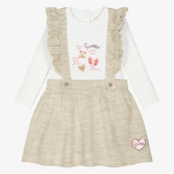 Guess Baby Girls Ivory & Beige Skirt Set Hot