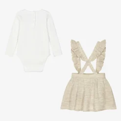 Guess Baby Girls Ivory & Beige Skirt Set Hot