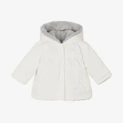 Patachou Baby Girls Ivory & Grey Reversible Coat Outlet