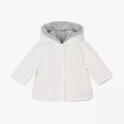 Patachou Baby Girls Ivory & Grey Reversible Coat Outlet
