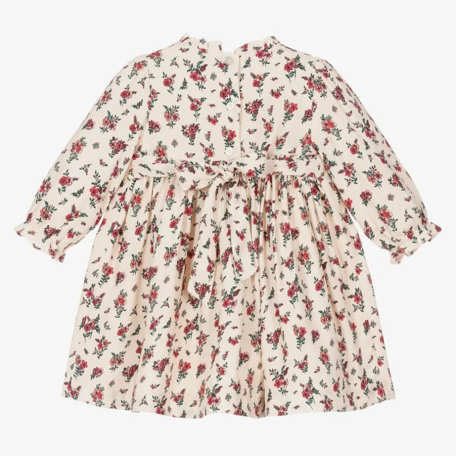 Beatrice amp; George Baby Girls Ivory & Red Smocked Floral Dress Sale