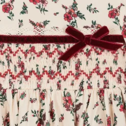 Beatrice amp; George Baby Girls Ivory & Red Smocked Floral Dress Sale