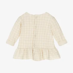 1 + in the family Baby Girls Ivory Check Cotton Dress Clearance