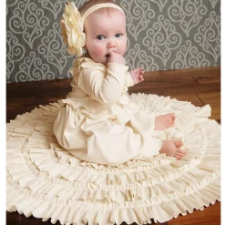 Lemon Loves Layette Baby Girls Ivory Cotton Blanket (86cm) Eggnog Discount