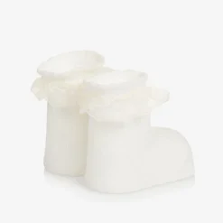 Carlomagno Baby Girls Ivory Cotton Frilly Socks Outlet