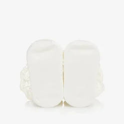 Carlomagno Baby Girls Ivory Cotton Frilly Socks Outlet
