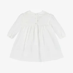 Sarah Louise Baby Girls Ivory Cotton Hand-Smocked Dress Outlet