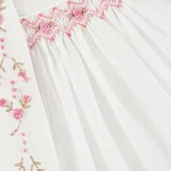 Sarah Louise Baby Girls Ivory Cotton Hand-Smocked Dress Outlet