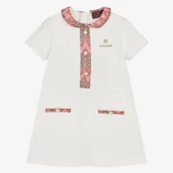 AIGNER Baby Girls Ivory Cotton Jersey Dress Sale