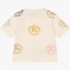 Burberry Baby Girls Ivory Cotton Logo T-Shirt Online