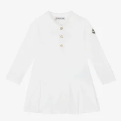 Moncler Enfant Baby Girls Ivory Cotton Piqué Dress Online