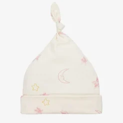 Kissy Love Baby Girls Ivory Cotton Starry Sky Hat Clearance