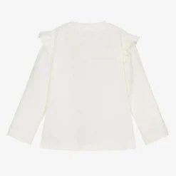 Moschino Baby Baby Girls Ivory Cotton Teddy Bear Top Clearance