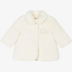 Mayoral Baby Girls Ivory Faux Fur Coat Online