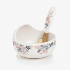 Elodie Baby Girls Ivory Floral Feeding Bowl & Spoon Set Best