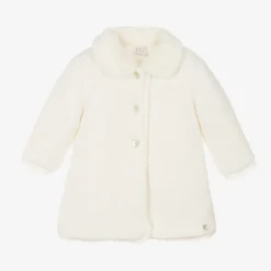 Paz Rodríguez Baby Girls Ivory Knitted Coat Discount