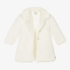 Paz Rodríguez Baby Girls Ivory Knitted Coat Discount