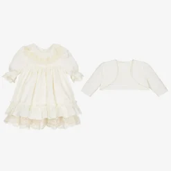 Andreeatex Baby Girls Ivory Lace Dress Set New