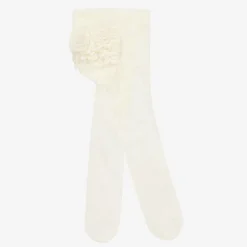 Carlomagno Baby Girls Ivory Lace Frill Tights Online